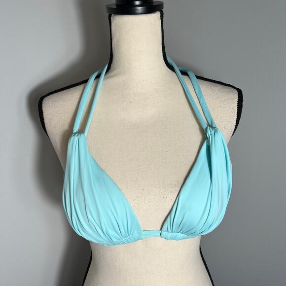 La Blanca island goddess halter triangle top aqua size 4 | small - Picture 1 of 6